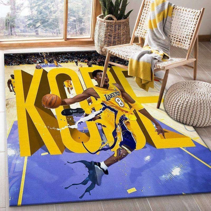 Kobe Bryant Lakers Rug Living Room Floor Decor Fan Gifts