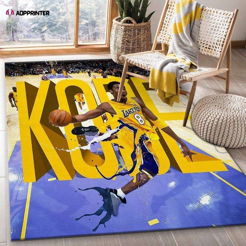 Kobe Bryant Lakers Rug Living Room Floor Decor Fan Gifts