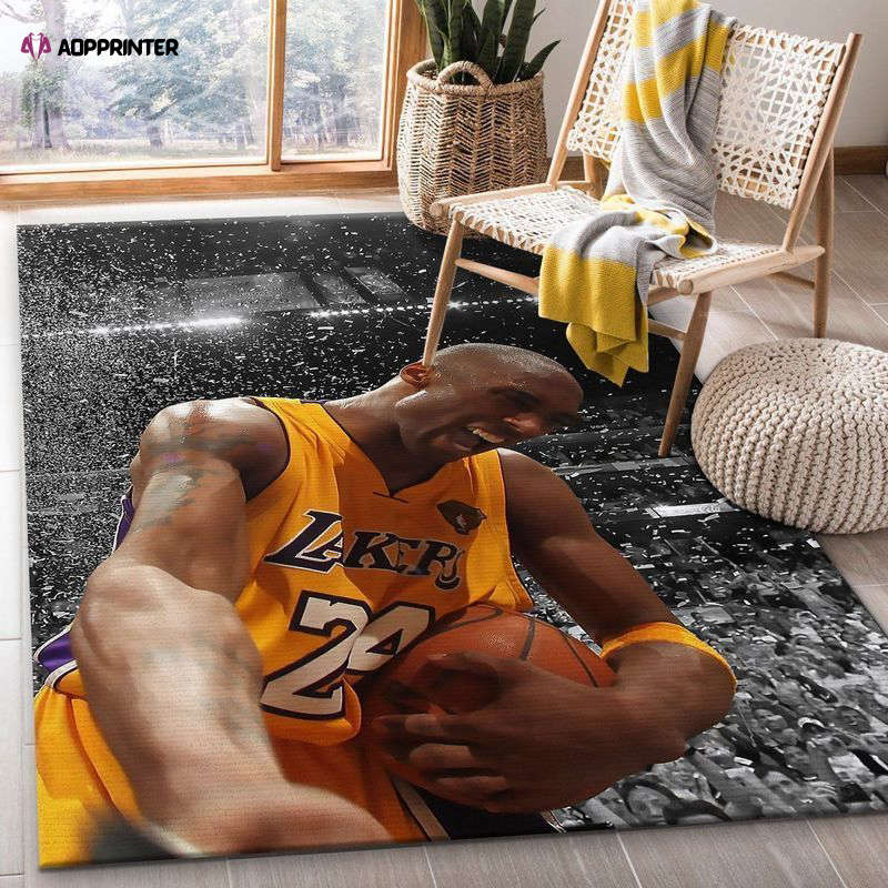 Kobe Bryant Legend 24 Lakers Rug Living Room Floor Decor Fan Gifts