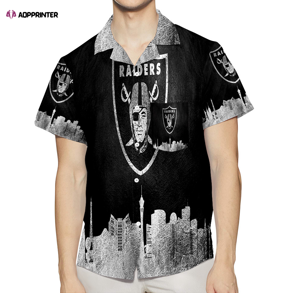 Las Vegas Raiders Logo City 3D All Over Print Summer Beach Hawaiian Shirt With Pocket