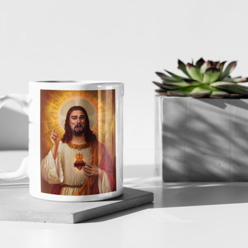 Leonardo DiCaprio Jesus Meme, DiCaprio Funny, Titanic Fan Gift, Gift For Her, Gift For Him, 11″ Ceramic Mug Gift