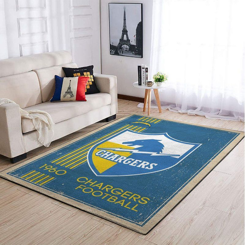 Los Angeles Chargers Rug Living Room Floor Decor Fan Gifts