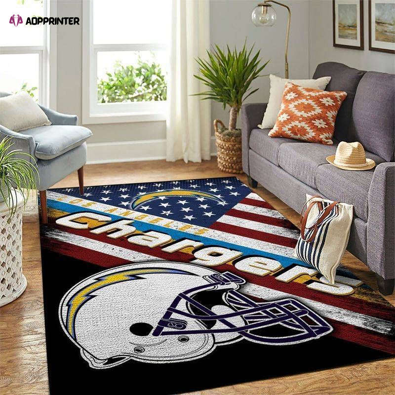 Los Angeles Chargers Rug Living Room Floor Decor Fan Gifts