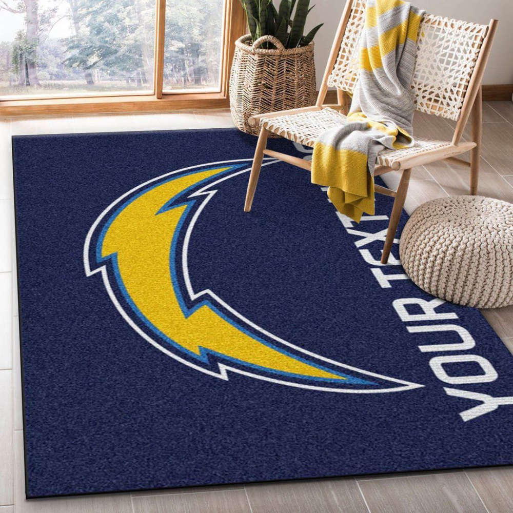 Los Angeles Chargers Rug Living Room Floor Decor Fan Gifts