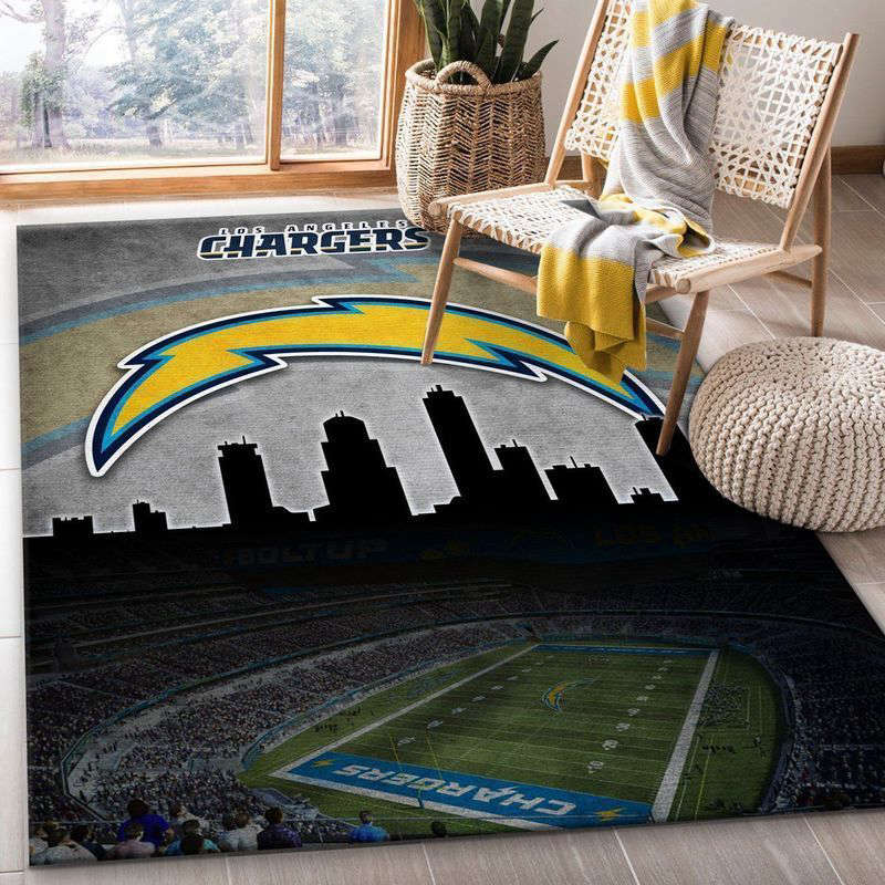 Los Angeles Chargers Rug Living Room Floor Decor Fan Gifts