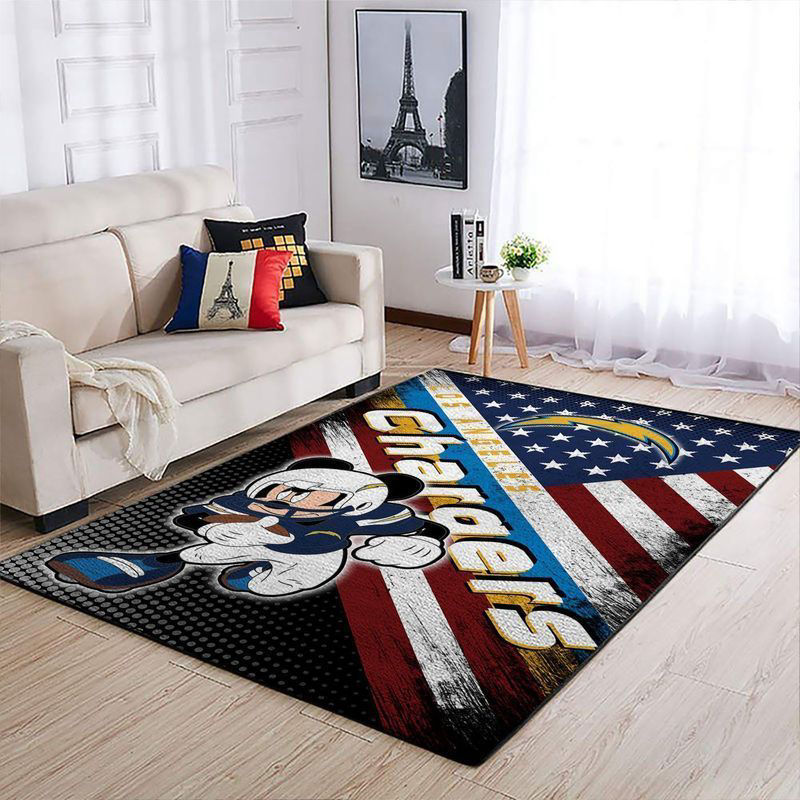 Los Angeles Chargers Rug Living Room Floor Decor Fan Gifts