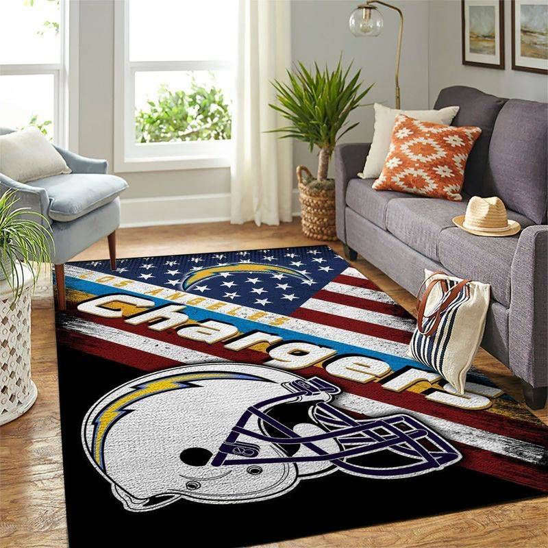 Los Angeles Chargers Rug Living Room Floor Decor Fan Gifts