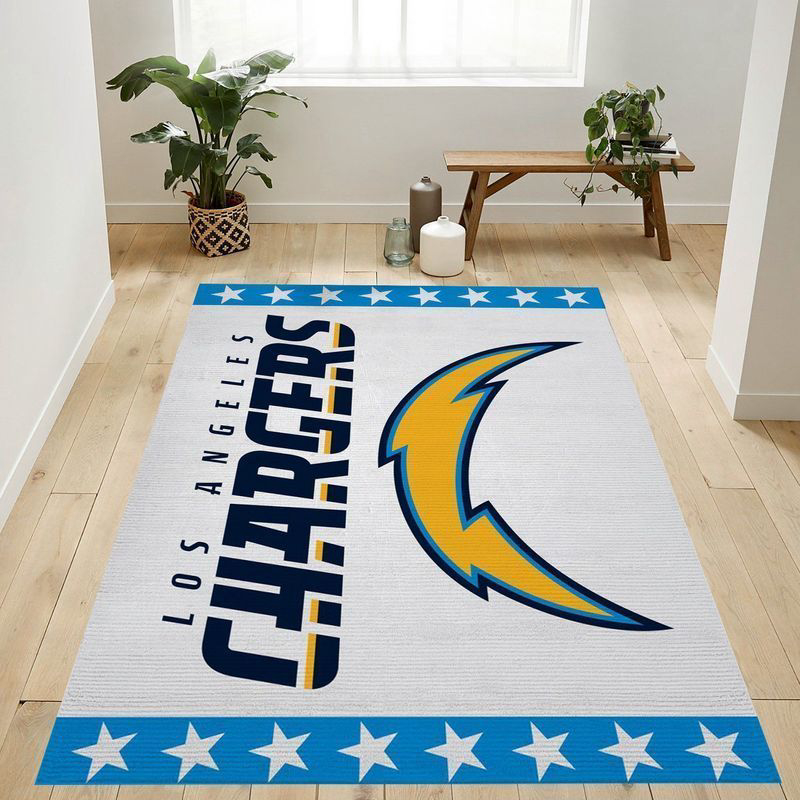 Los Angeles Chargers Rug Living Room Floor Decor Fan Gifts