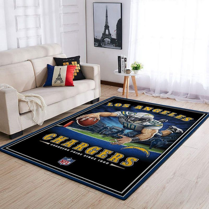 Los Angeles Chargers Rug Living Room Floor Decor Fan Gifts