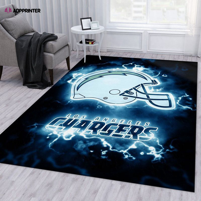 Los Angeles Chargers Rug Living Room Floor Decor Fan Gifts