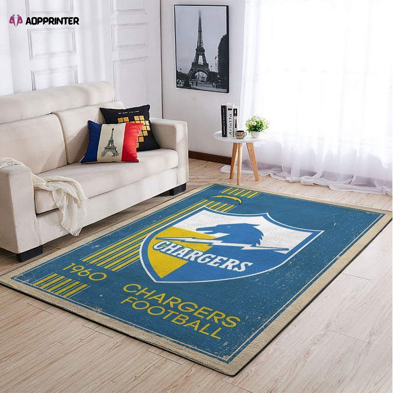 Los Angeles Chargers Rug Living Room Floor Decor Fan Gifts