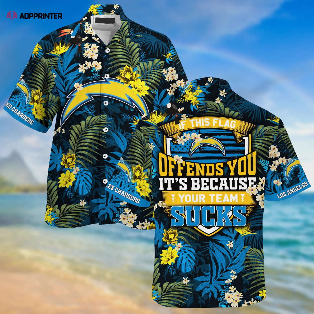 Los Angeles Chargers Summer Hawaiian Shirt With Tropical Patterns