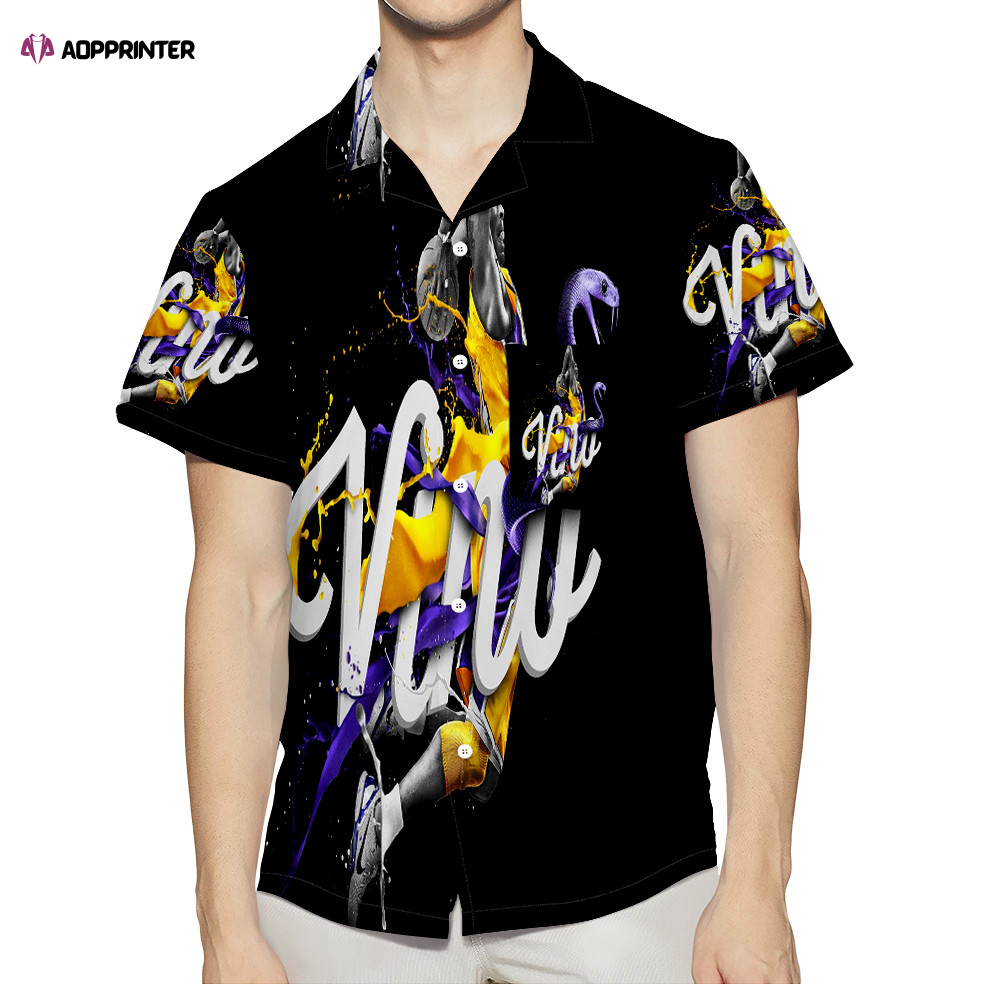 Los Angeles Lakers 24 Kobe Bryant Vino v58 3D All Over Print Summer Beach Hawaiian Shirt With Pocket