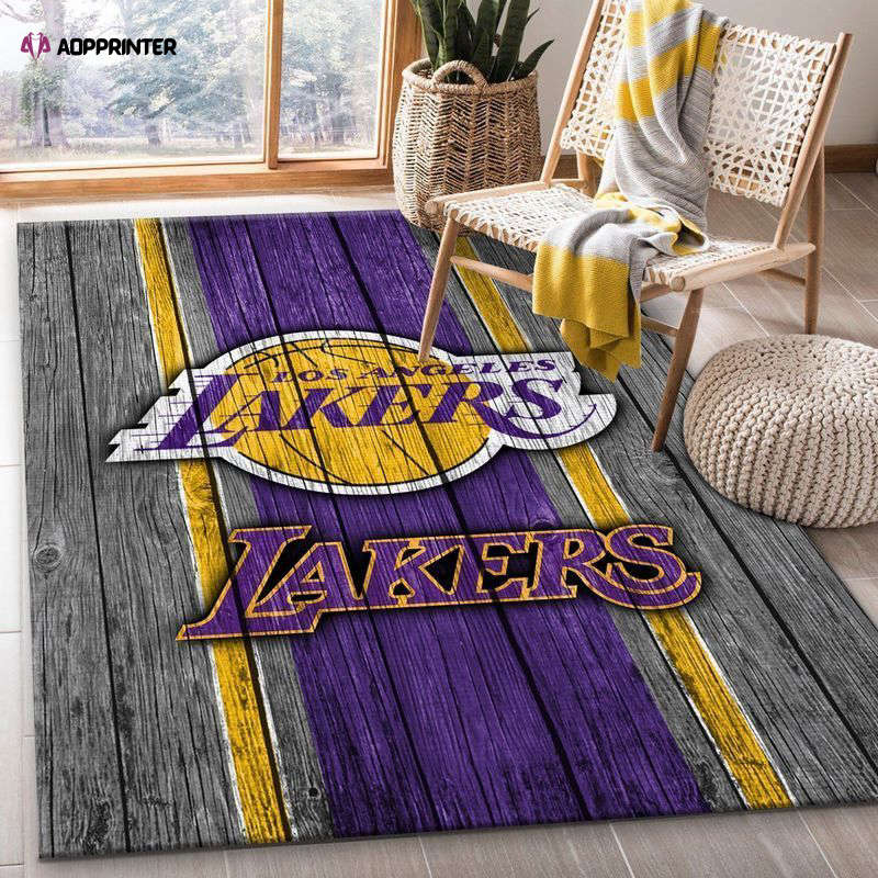 Los Angeles Lakers Rug Living Room Floor Decor Fan Gifts