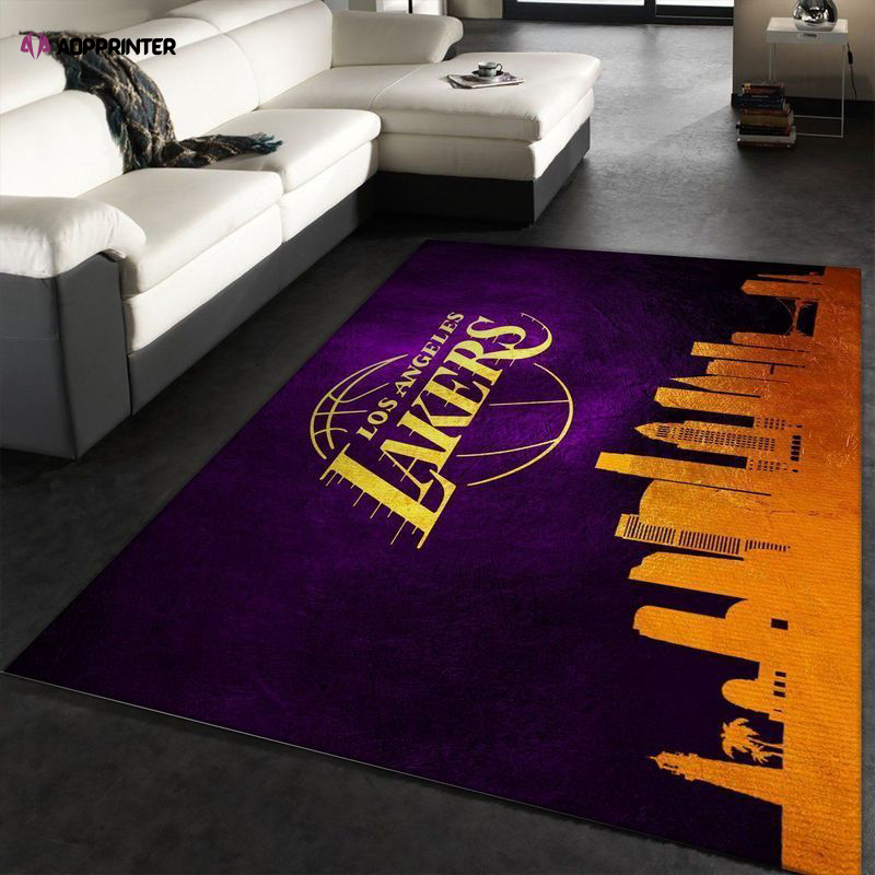 Los Angeles Lakers Rug Living Room Floor Decor Fan Gifts