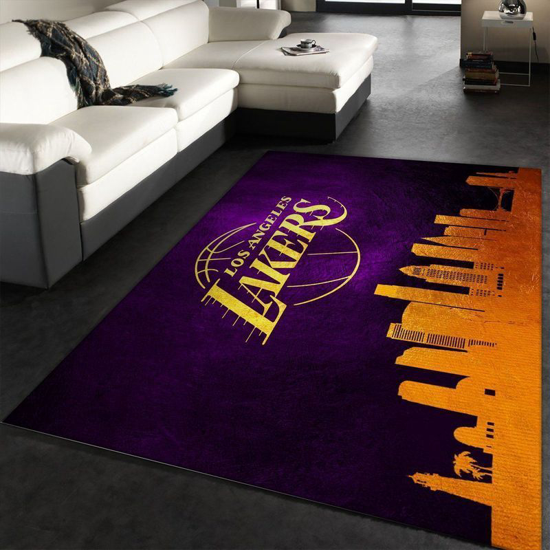 Los Angeles Lakers Rug Living Room Floor Decor Fan Gifts