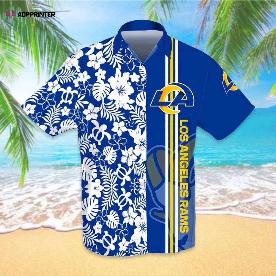Los Angeles Rams Football Sport Cool Hawaiian Graphic Print Short Sleeve Hawaiian Shirt L98 – 7821