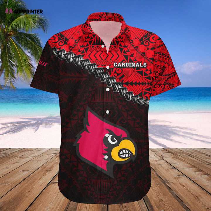 Louisville Cardinals Red Black Hawaiian Shirt V2