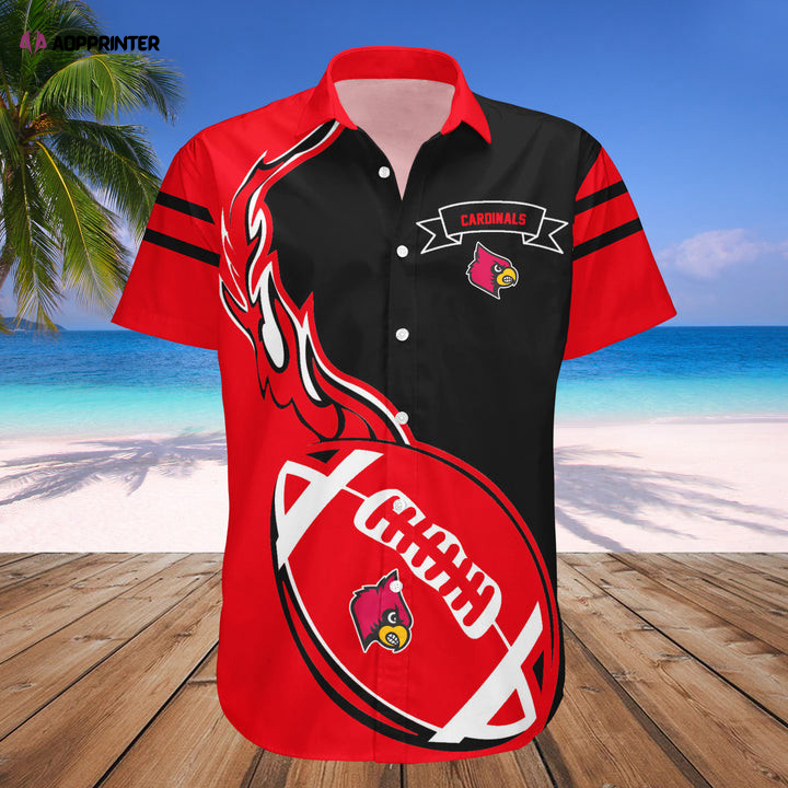 Louisville Cardinals Red Black Hawaiian Shirt