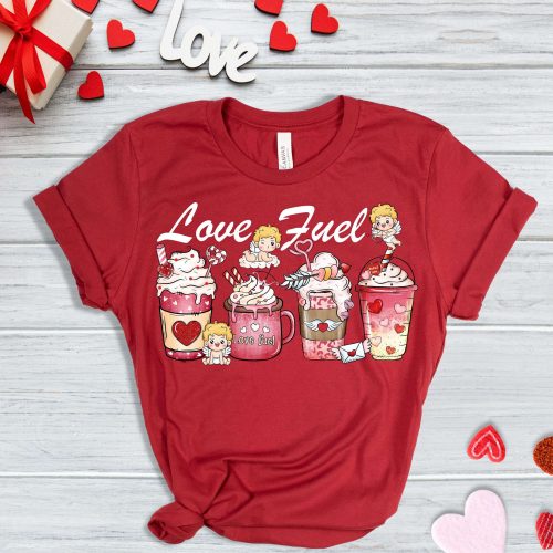 Love Fuel Coffee T-shirt – Valentine s Day Shirt for Coffee Lovers