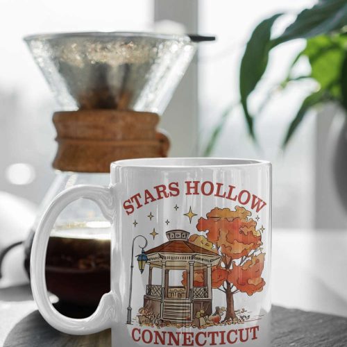 Luke’s Stars Hollow Autumn Connecticut Gilmore Girls EST. 1779 Autumn Mug Gilmore Girls Fan White 11 oz Ceramic Mug Gift