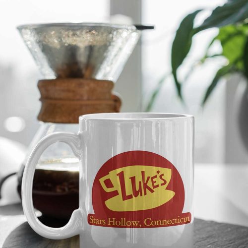 Luke’s Stars Hollow Connecticut Gilmore Girls Yellow Logo White 11 oz Ceramic Mug Gift