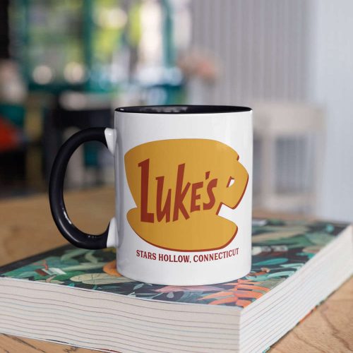 Luke’s Stars Hollow Connecticut Gilmore Girls Yellow Logo White Gift For Her Gilmore Fan  11 oz Ceramic Mug Gift