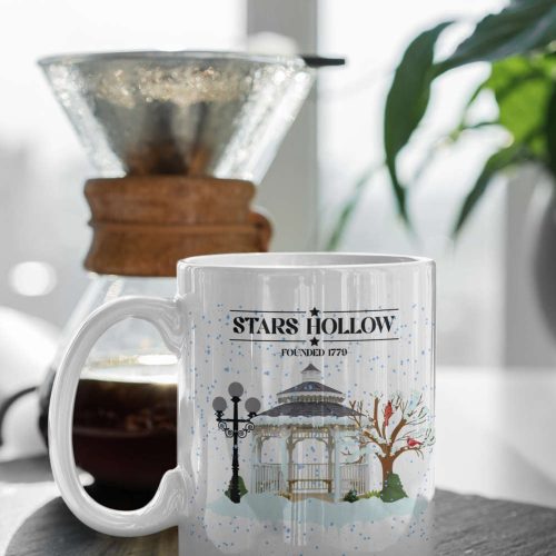 Luke’s Stars Hollow Winter Connecticut Gilmore Girls Founded 1779 Winter Mug White Christmas Mug 11 oz Ceramic Mug Gift