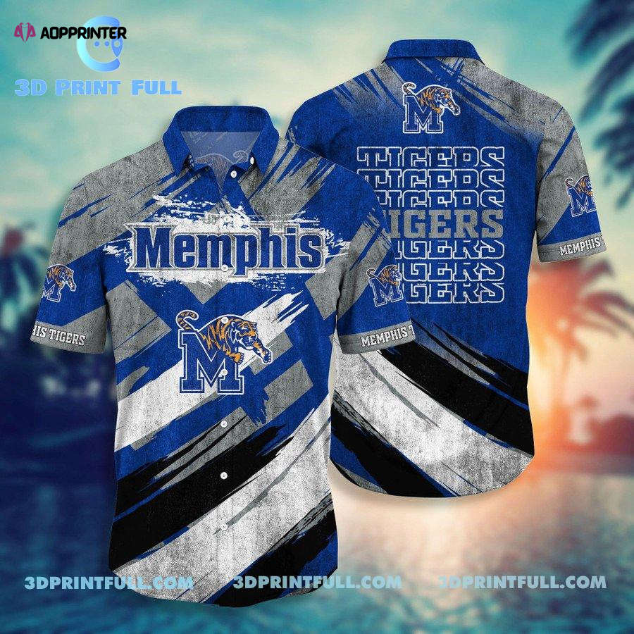 Memphis Tigers Logo Hawaiian Shirt Black