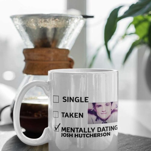 Mentally Dating Josh Hutcherson, Josh Hutcherson Meme, Blow My Whistle, Whistle Meme Hutcherson,  White 11 oz Ceramic Mug