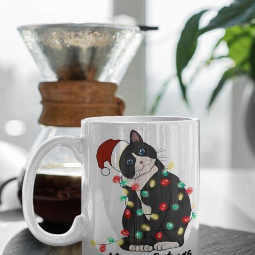 Meowy Catmas, Cat Lover Gift, Cute Mug Gift, Cat Christmas Mug Gift, Christmas Mug 11 oz Ceramic Mug Gift