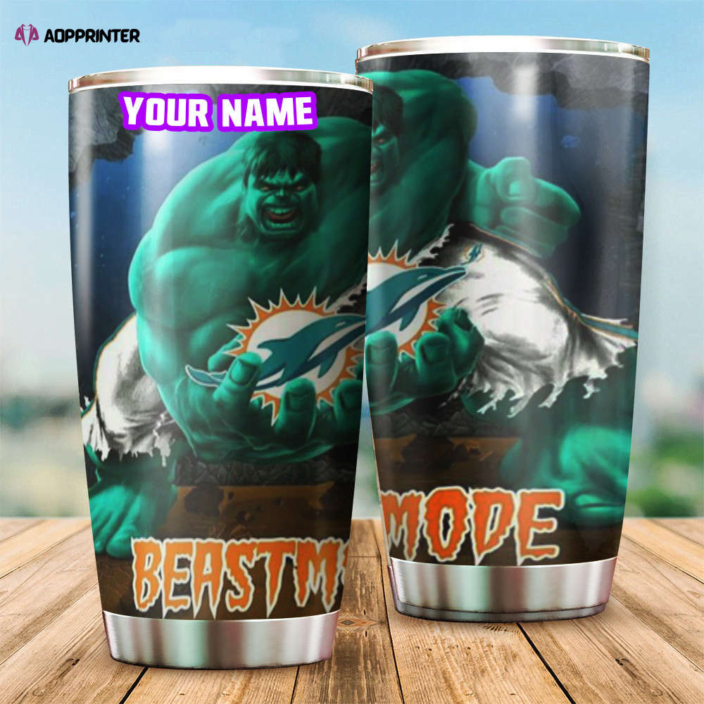 Miami Dolphins Best Mode Personalized Foldable Stainless Steel Tumbler Cup Keeps Drinks Cold And Hot
