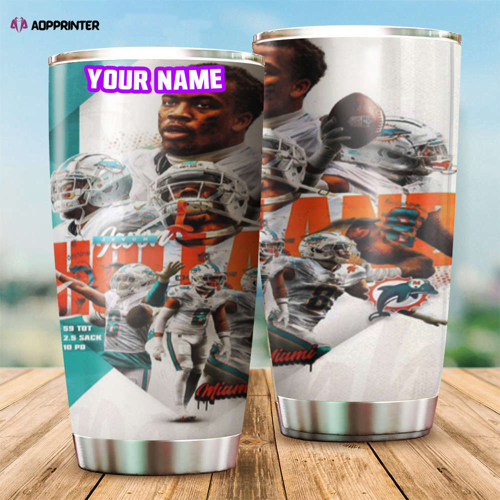 Miami Dolphins Players4 Personalized Foldable Stainless Steel Tumbler Cup Keeps Drinks Cold And Hot