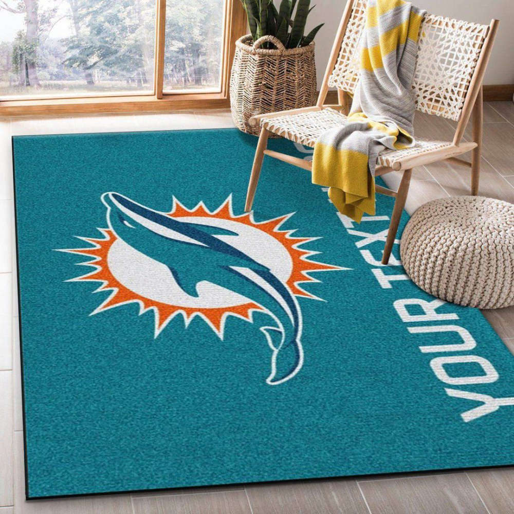 Miami Dolphins Rug Living Room Floor Decor Fan Gifts
