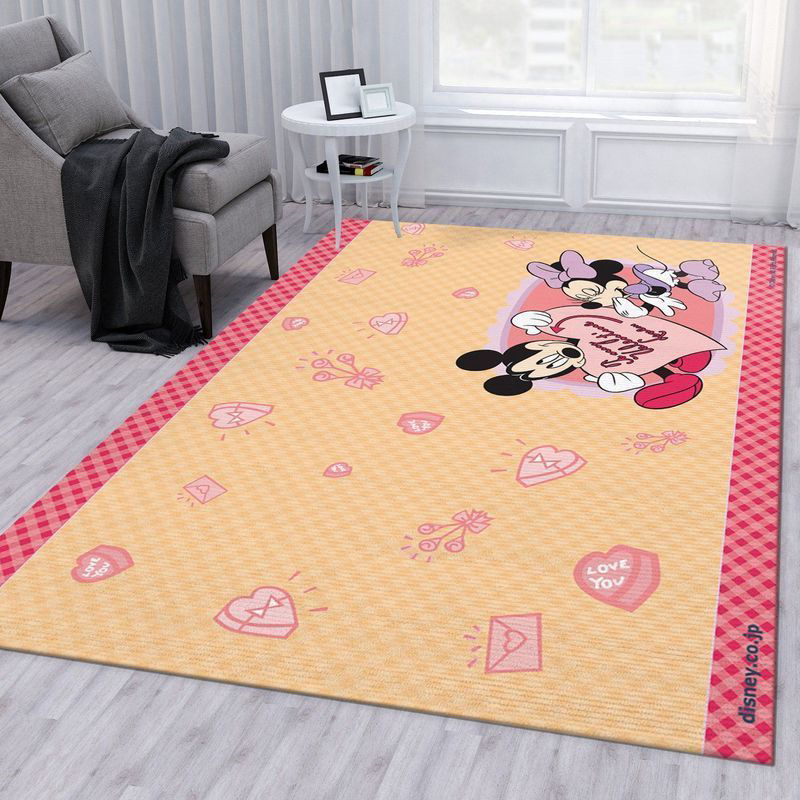 Mickey And Minnie Mouse Rug Living Room Floor Decor Fan Gifts