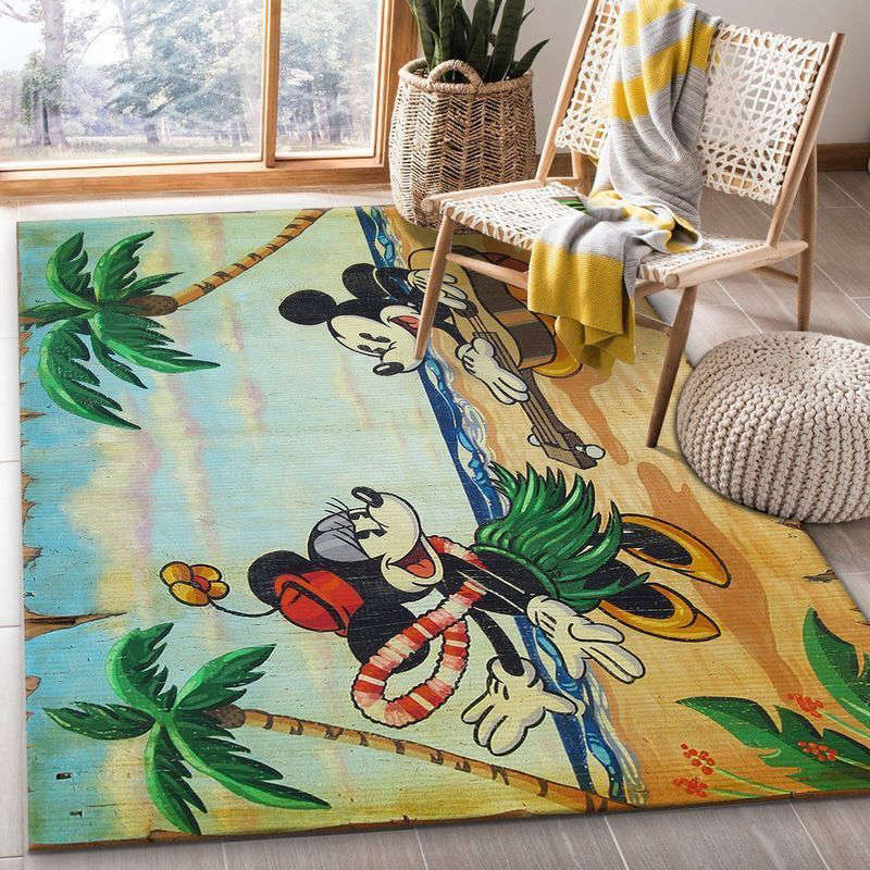 Mickey And Minnie Mouse Rug Living Room Floor Decor Fan Gifts