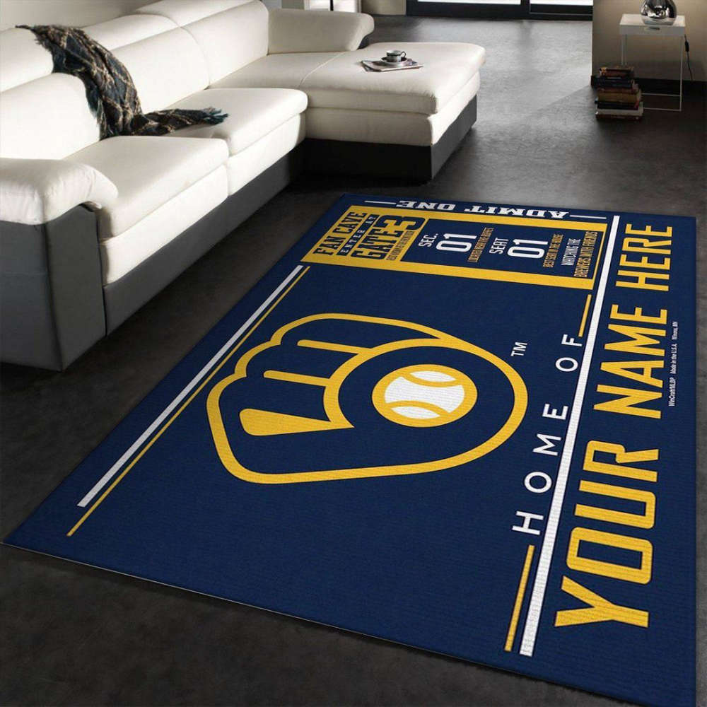 Milwaukee Brewers Rug Living Room Floor Decor Fan Gifts