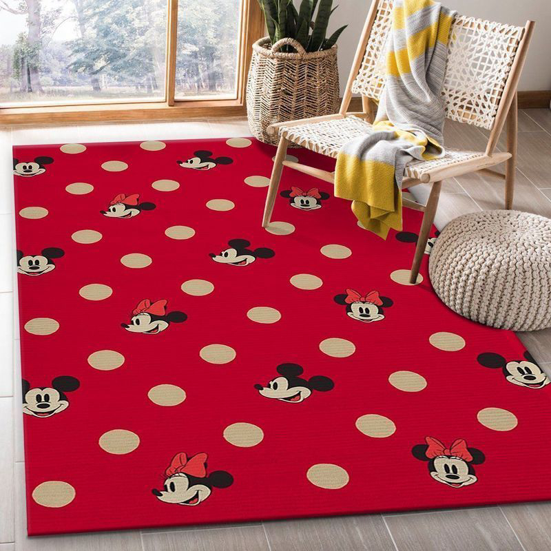 Minnie And Mickey Spot Mickey Mouse Rug Living Room Floor Decor Fan Gifts