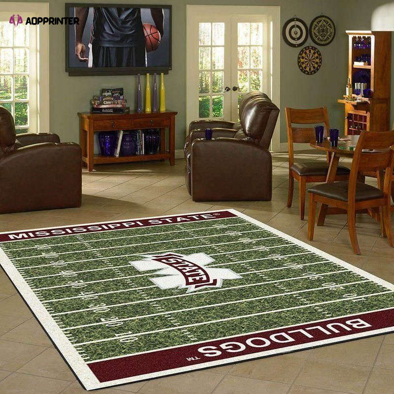 Mississippi State Bulldogs Home Field Rug Living Room Floor Decor Fan Gifts