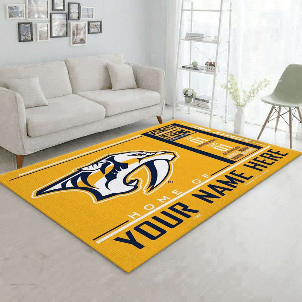 Nashville Predators Rug Living Room Floor Decor Fan Gifts