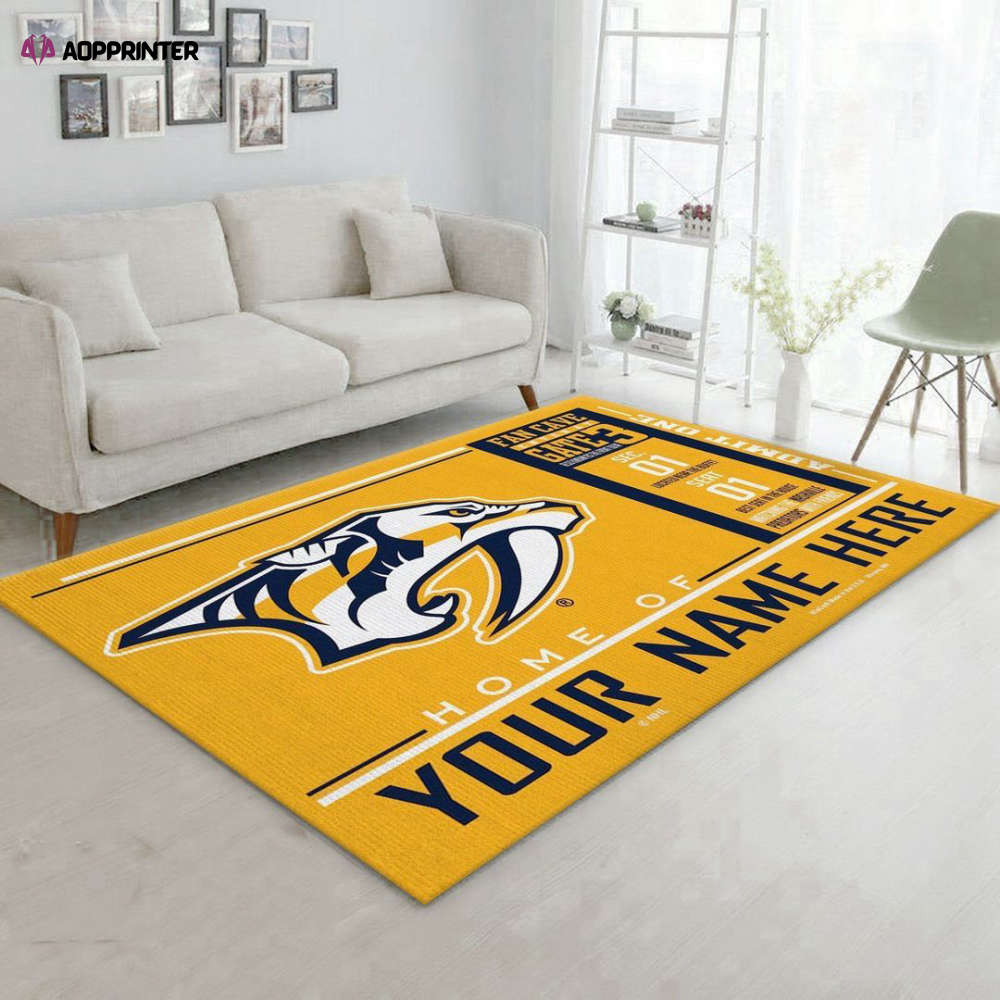 Nashville Predators Rug Living Room Floor Decor Fan Gifts