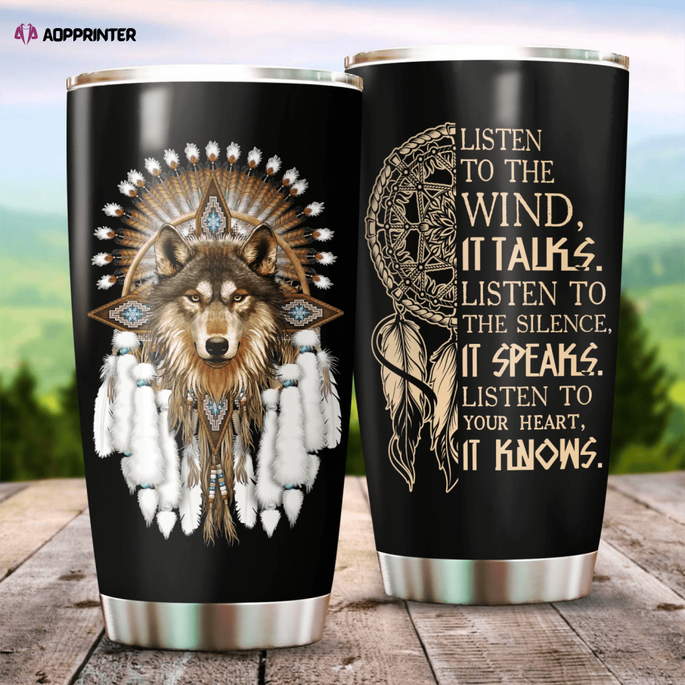 Native Wolf Stainless Steel Tumbler