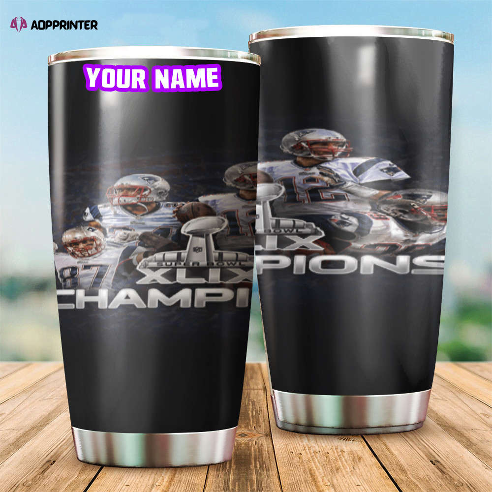 New England Patriots Super Bowl Champions Players Personalized Foldable Stainless Steel Tumbler Cup Keeps Drinks Cold And Hot