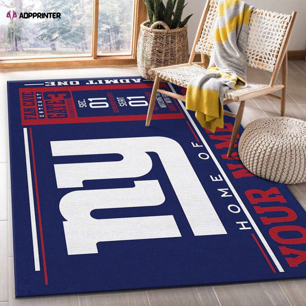 New York Giants Rug Living Room Floor Decor Fan Gifts
