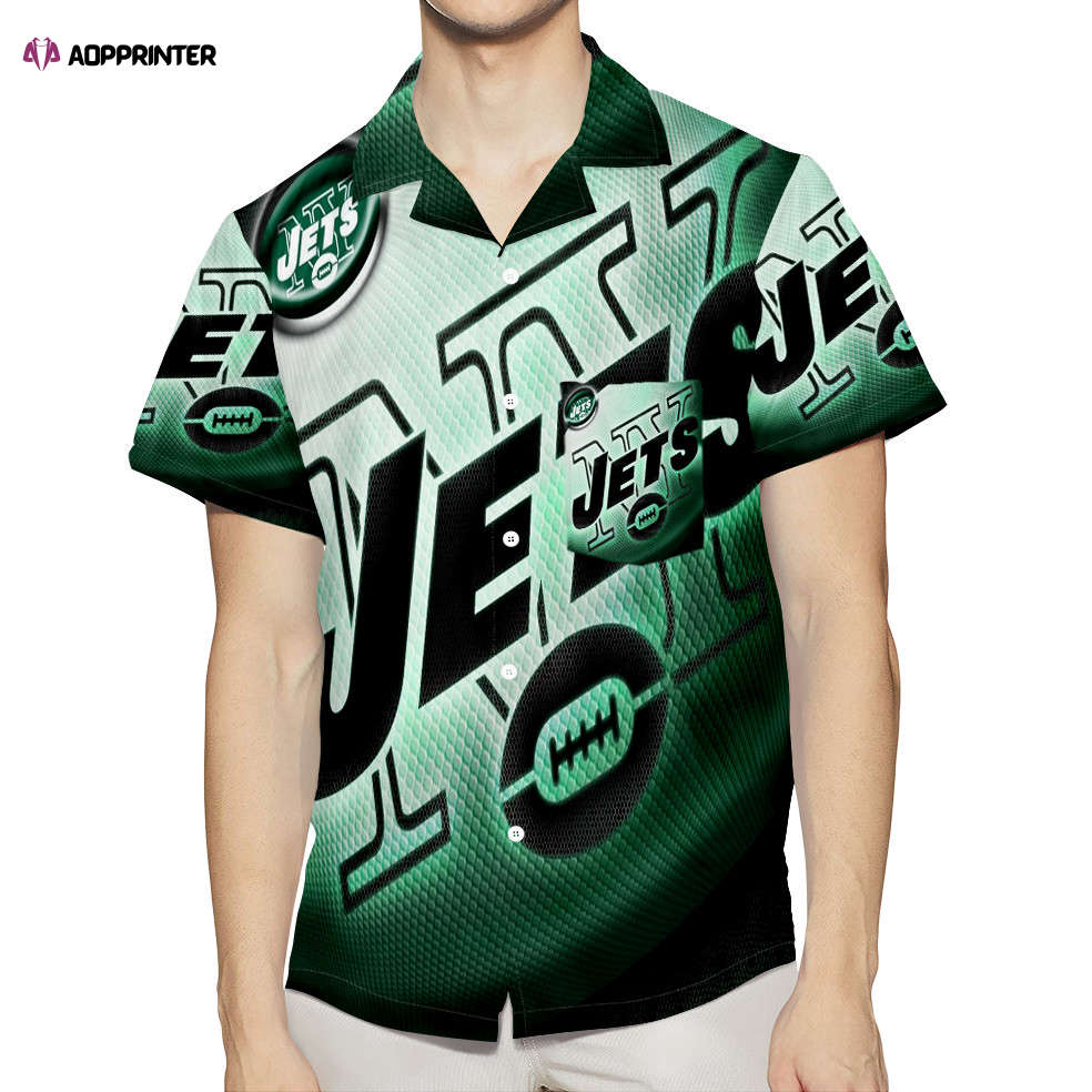 New York Jets Emblem v9 3D All Over Print Summer Beach Hawaiian Shirt With Pocket