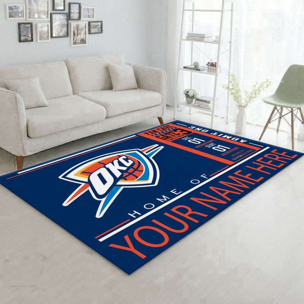 Oklahoma City Thunder Rug Living Room Floor Decor Fan Gifts