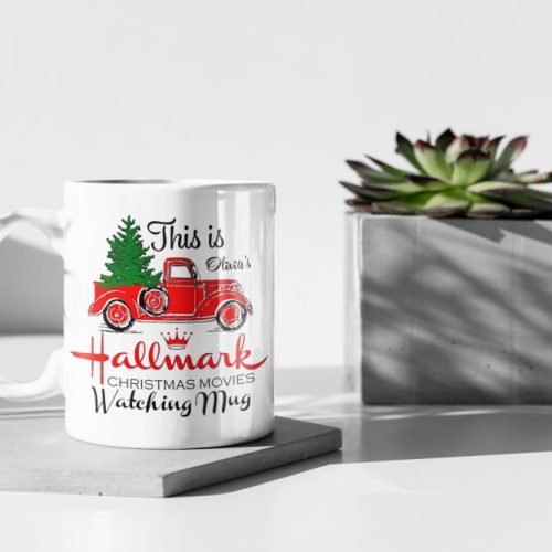 Personalized This Is My Hallmark Christmas Movies Watching Mug, 11oz Hallmark Movie Mug, Xmas Gift, 11 oz Ceramic Mug Gift