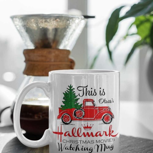 Personalized This Is My Hallmark Christmas Movies Watching Mug, 11oz Hallmark Movie Mug, Xmas Gift, 11 oz Ceramic Mug Gift