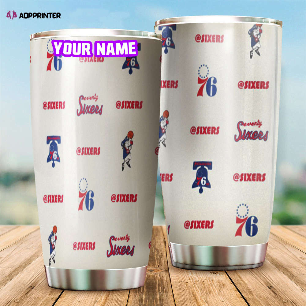 Philadelphia 76ers 3 Personalized Foldable Stainless Steel Tumbler Cup Keeps Drinks Cold And Hot