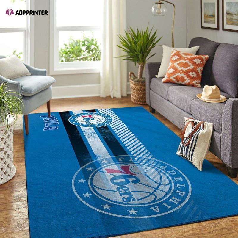 Philadelphia 76ers Rug Living Room Floor Decor Fan Gifts